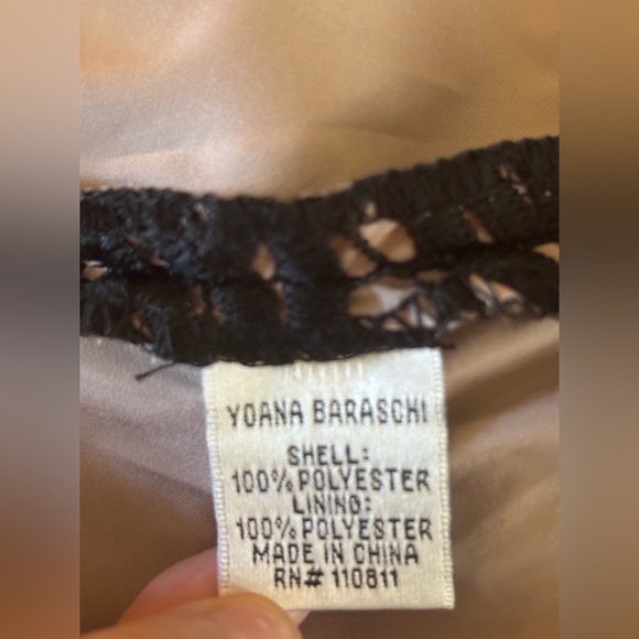 Anthropologie Yoana Baraschi 2 piece Skirt Set Black Lace Crochet Nude Underlay - Picture 4 of 7